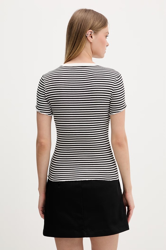 Odzież Tommy Jeans t-shirt damski bawełniany z elastanem DW0DW22782 czarny