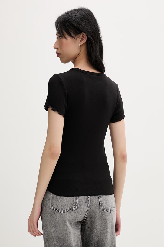 Odzież Tommy Jeans T-shirt damski bawełniany z elastanem DW0DW22782 czarny