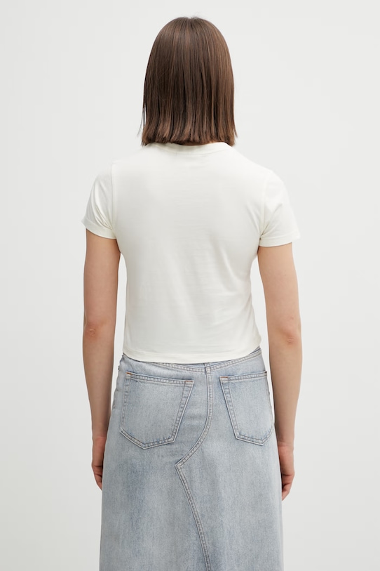 Odzież Maison Kitsuné t-shirt bawełniany Baby Tee QW00100KJ7026 beżowy