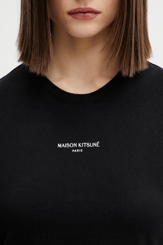 Maison Kitsuné t-shirt bawełniany Baby Tee czarny QW00100KJ7026