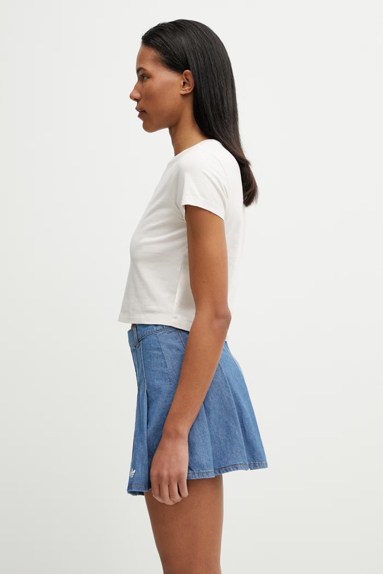 Maison Kitsuné Poetic Script T-shirt bawełniany damski QW00107KJ7026 beżowy SS26