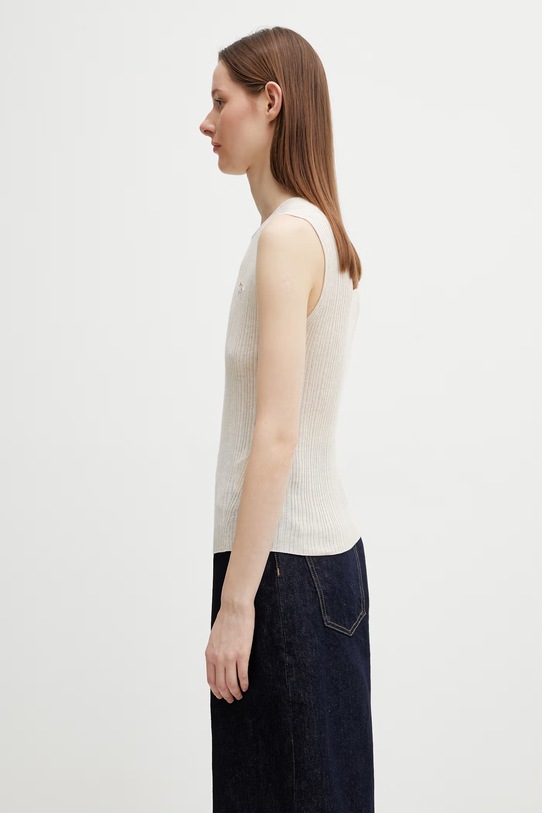 Maison Kitsuné Baby Fox top z bawełną damski QW00607KT1195 beżowy SS26