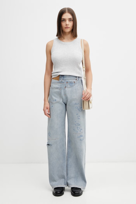 Maison Kitsuné Baby Fox top damski QW00610KT1195 szary