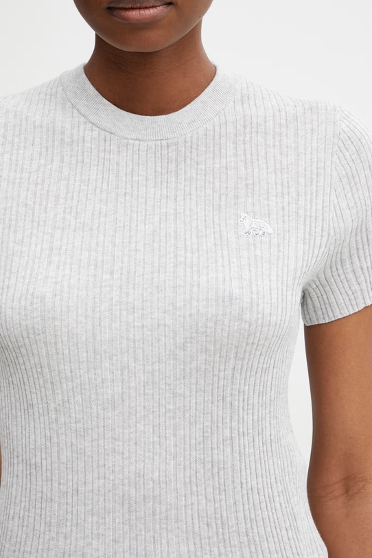 Maison Kitsuné Baby Fox T-shirt z bawełną damski szary QW00806KT1195