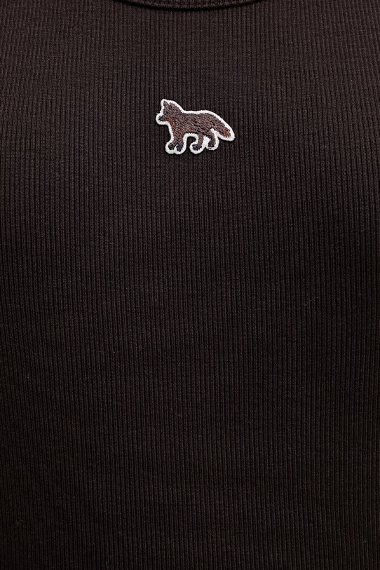 Maison Kitsuné top din bumbac Baby Fox maro MW00121KA0033