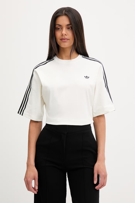 adidas Originals tričko dámske bavlnené s elastanom béžová KY5093