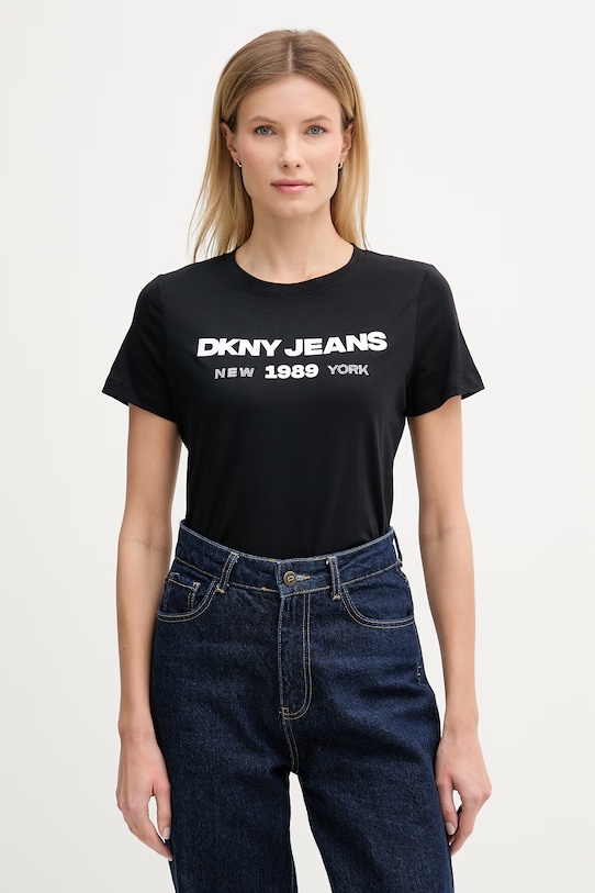 Тениска Dkny стандартна черен DJ6T1747