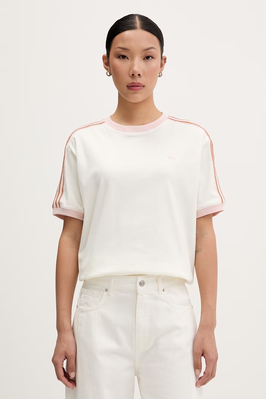 adidas Originals tričko dámske bavlnené s elastanom béžová KY8126