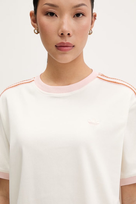 adidas Originals tričko dámske bavlnené s elastanom béžová KY8126