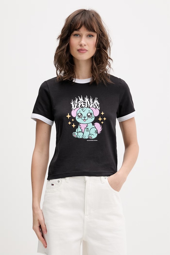 Vans T-shirt damski bawełniany czarny VN000W24BLK1