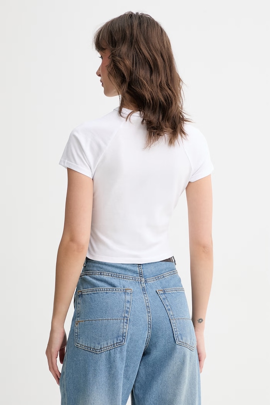 Odzież Vans crop top damski bawełniany VN000XEAWHT1 biały