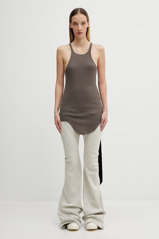 Rick Owens DRKSHDW top bawełniany Racer DS01F4112.BH brązowy