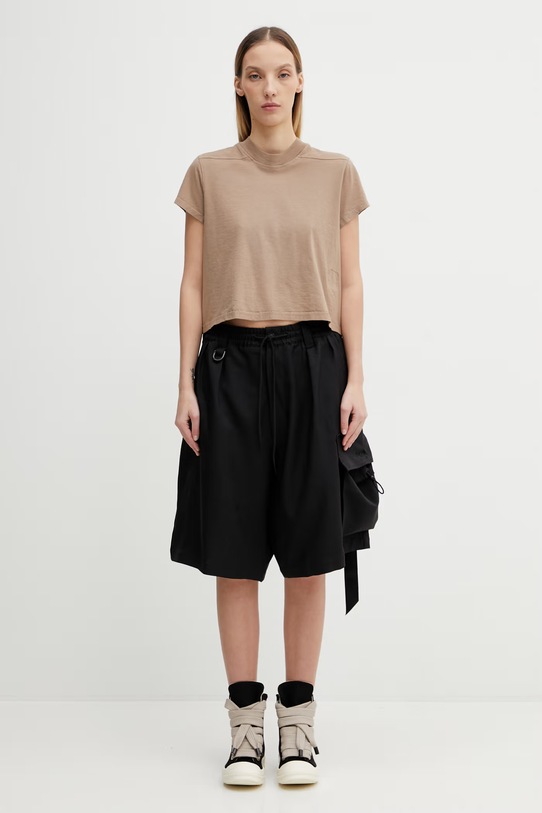Rick Owens DRKSHDW t-shirt bawełniany Small Level DS01F4207.RN beżowy