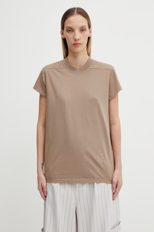 Rick Owens DRKSHDW t-shirt bawełniany Small Level gładkie beżowy DS01F4208.RN