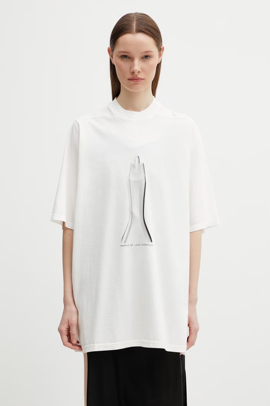 Rick Owens DRKSHDW Jumbo t-shirt bawełniany damski beżowy DS01F4204.RNEP5