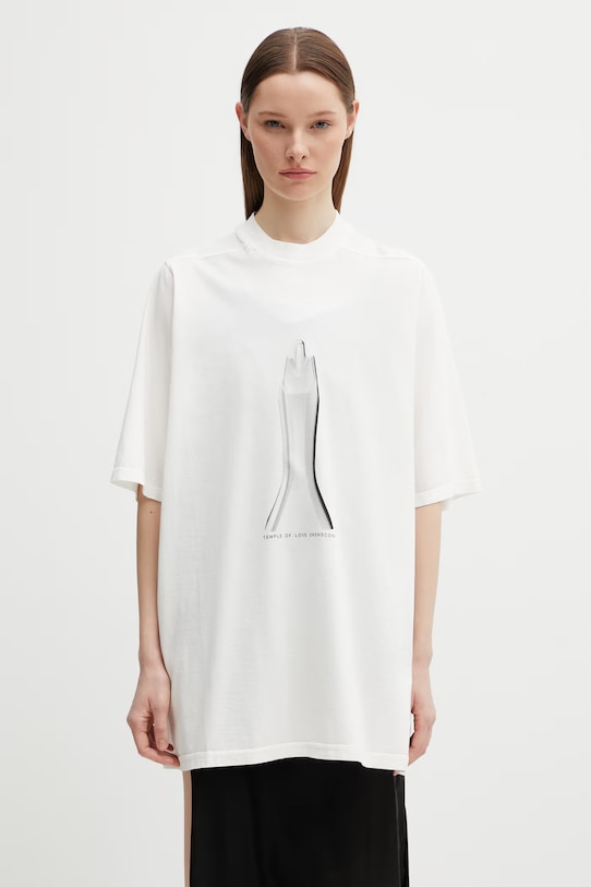 Rick Owens DRKSHDW Jumbo t-shirt bawełniany damski beżowy DS01F4204.RNEP5