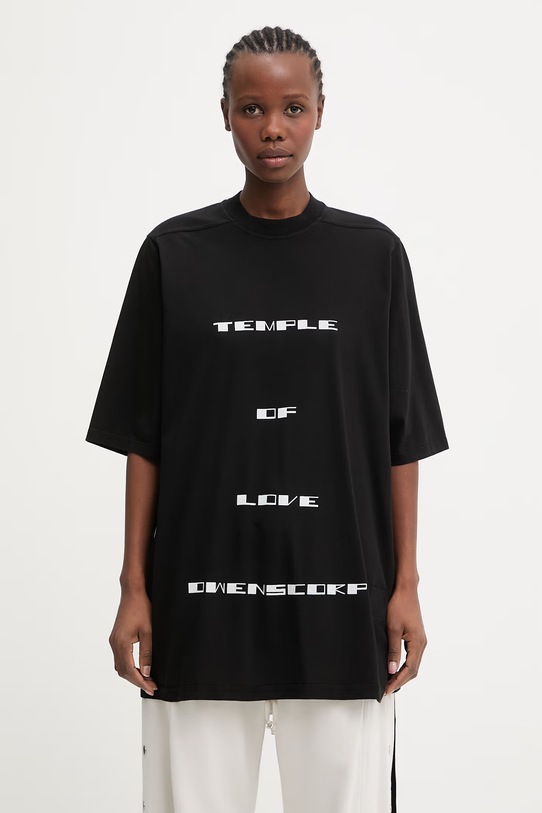 Rick Owens DRKSHDW Jumbo tricou de bumbac pentru femei negru DS01F4204.RNEP7