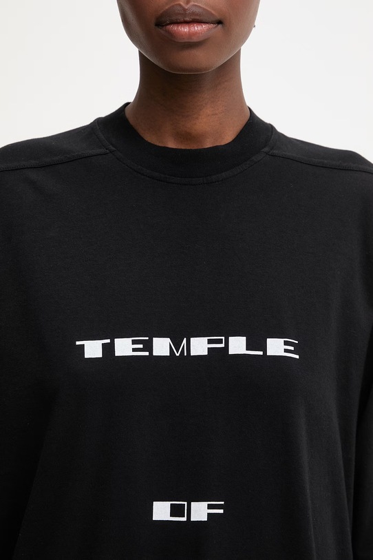 Rick Owens DRKSHDW Jumbo tricou de bumbac pentru femei negru DS01F4204.RNEP7