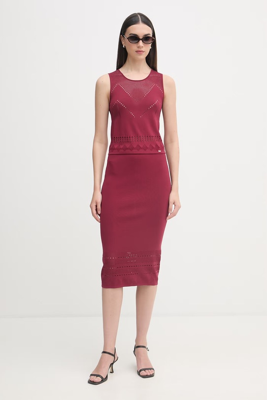 Gaudi crop top damski 611FD43003 czerwony SS26