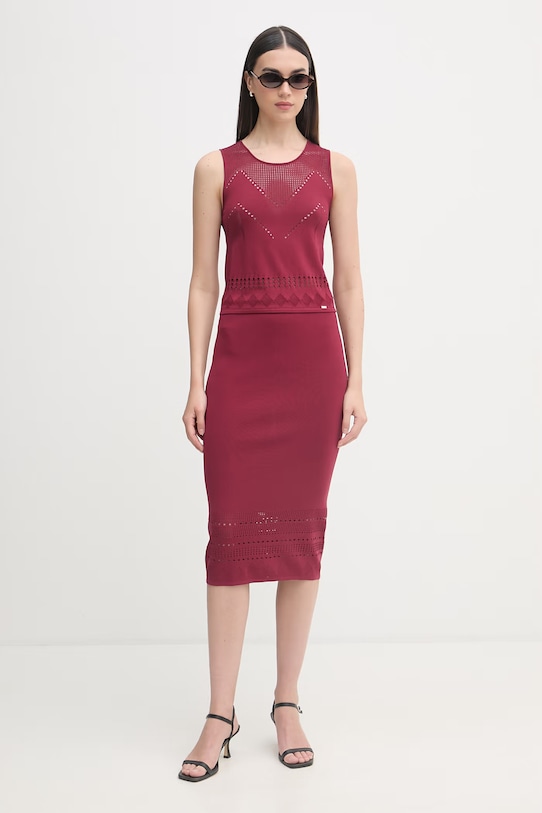 Gaudi crop top damski 611FD43003 czerwony SS26