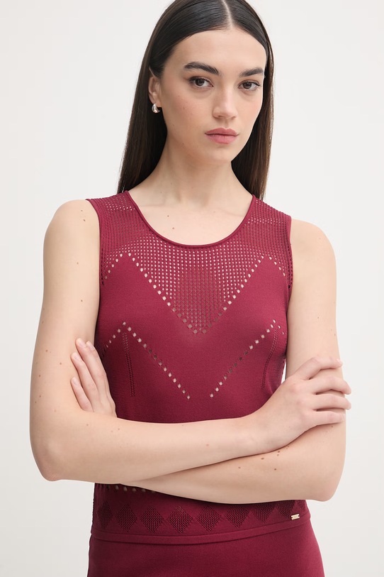 Gaudi crop top damski czerwony 611FD43003