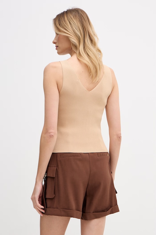 Odzież Gaudi top damskie z wiskozy 611FD43007 beżowy