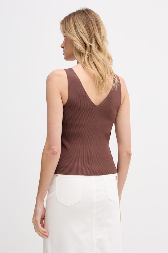 Odzież Gaudi top damski z wiskozy 611FD43007 brązowy