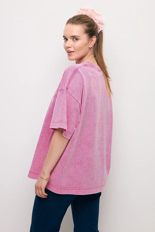 Bizuu t-shirt bawełniany PAPLYS PAPLYS.ROZOWY różowy SS26