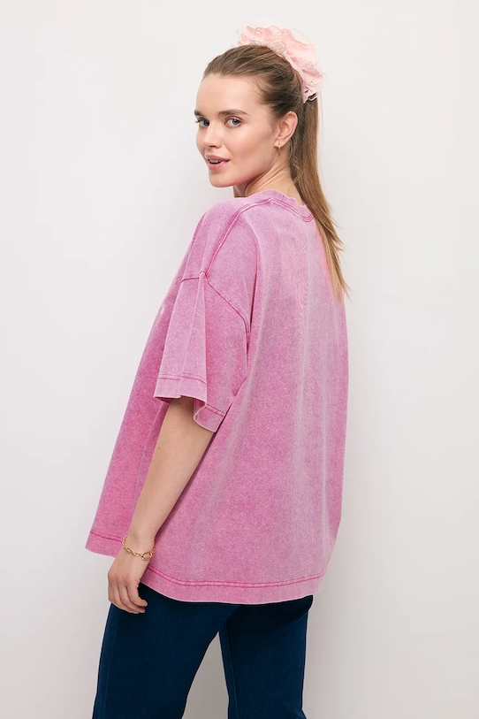 Bizuu t-shirt bawełniany PAPLYS PAPLYS.ROZOWY różowy SS26