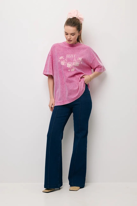 Odzież Bizuu t-shirt bawełniany PAPLYS PAPLYS.ROZOWY różowy
