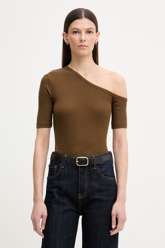 Sessun t-shirt damski z lyocellem brązowy 26208014