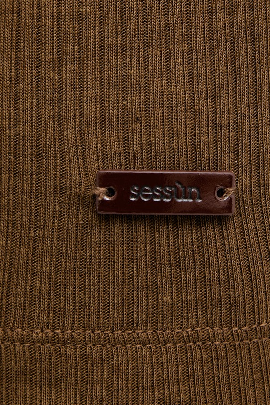 Sessun t-shirt damski z lyocellem 26208014 brązowy