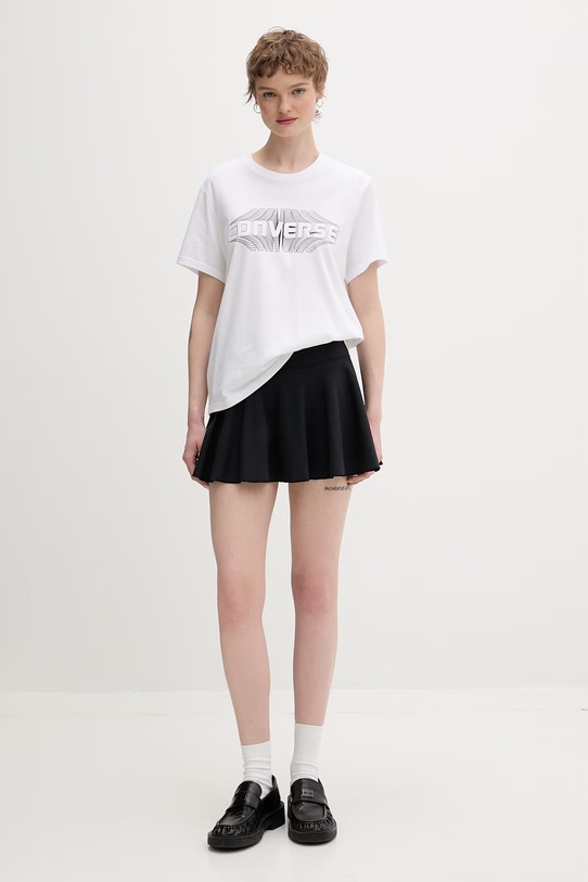 Converse t-shirt damski bawełniany CVW5T072 biały SS26