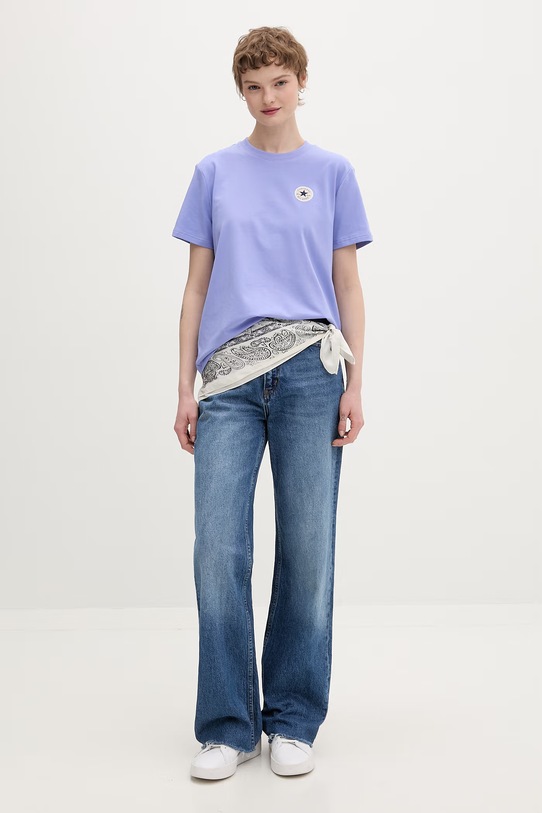Converse t-shirt damski CVW5T108 fioletowy SS26