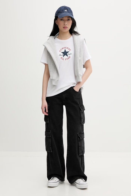 Converse damskie bawełniane CVW5T103 biały SS26