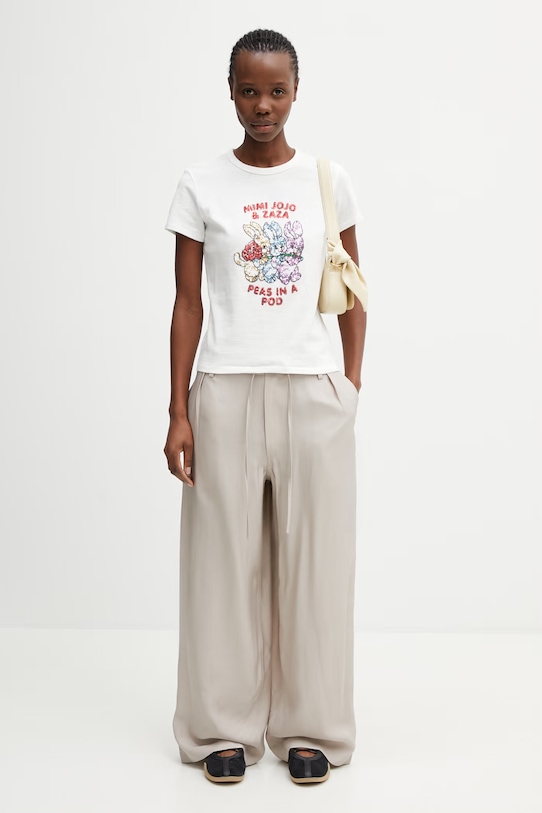 Kenzo T-Shirt bawełniany damski FG52TS0064SK biały