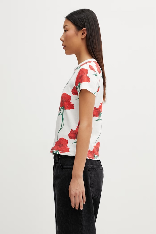 Kenzo GOTS KENZO ARCHIVE ROSE CLASSI t-shirt bawełniany damski FG52TS2124SK biały SS26
