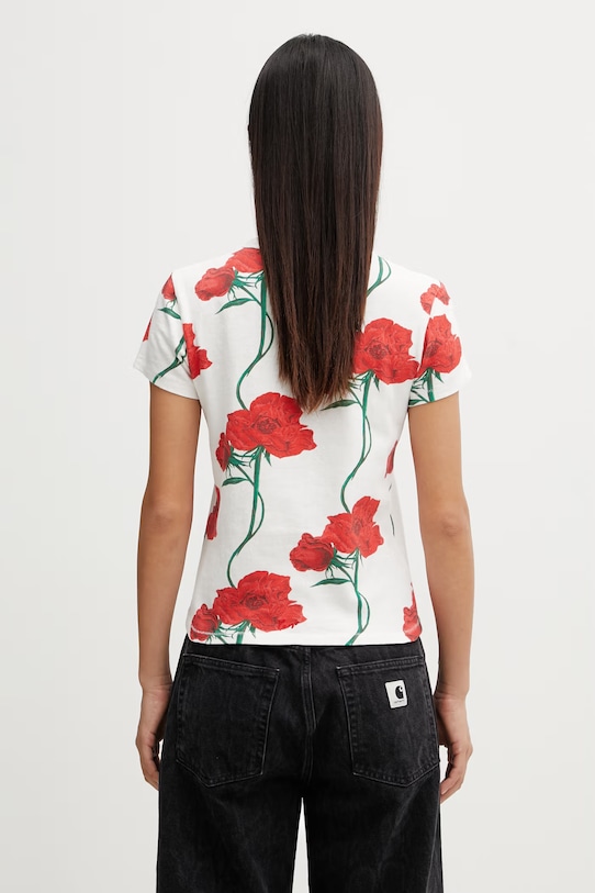 Odzież Kenzo GOTS KENZO ARCHIVE ROSE CLASSI t-shirt bawełniany damski FG52TS2124SK biały