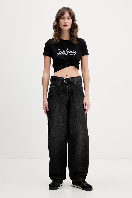Dickies T-shirt γυναικείο βαμβακερό DK0A88FDBLK1 μαύρο SS26