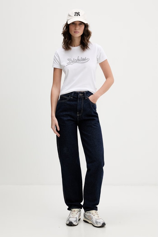 Dickies t-shirt γυναικείο βαμβακερό DK0A88FD0WH1 λευκό SS26
