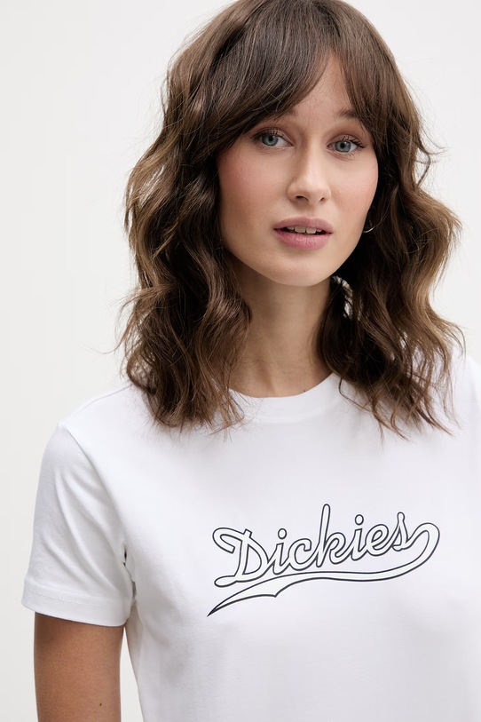 Dickies t-shirt γυναικείο βαμβακερό λευκό DK0A88FD0WH1