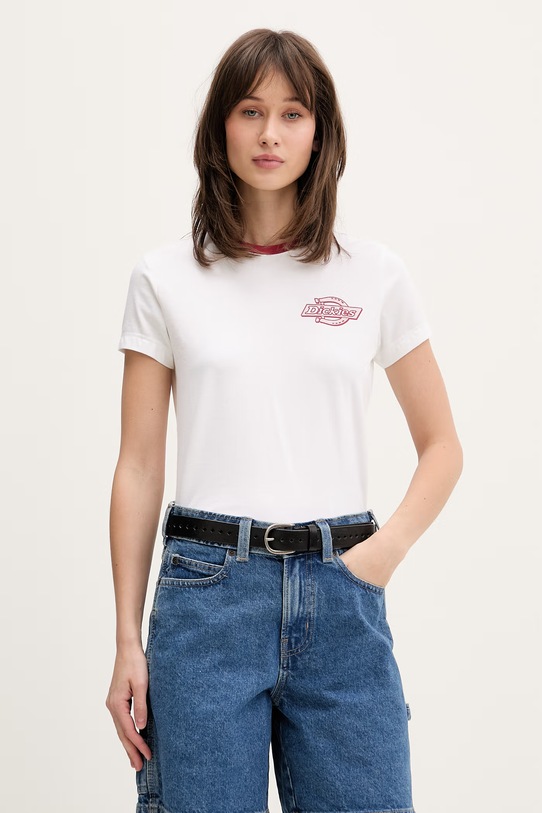Dickies T-shirt damski beżowy DK0A88JRWHX1