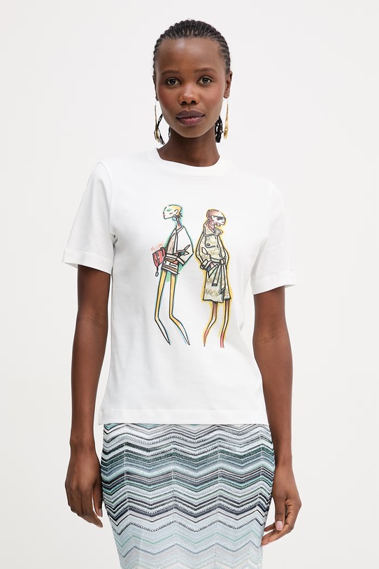 Missoni t-shirt bawełniany wzorzyste biały DS26SL04.BJ00QG