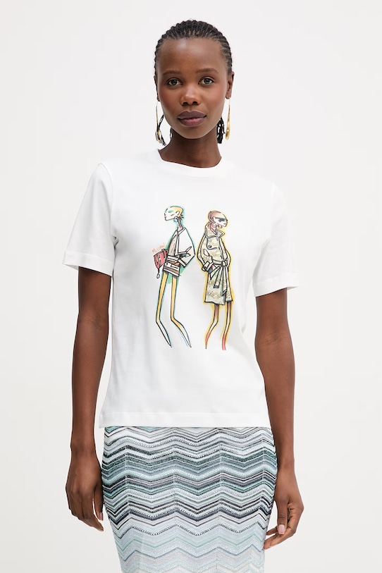 Missoni t-shirt bawełniany wzorzyste biały DS26SL04.BJ00QG