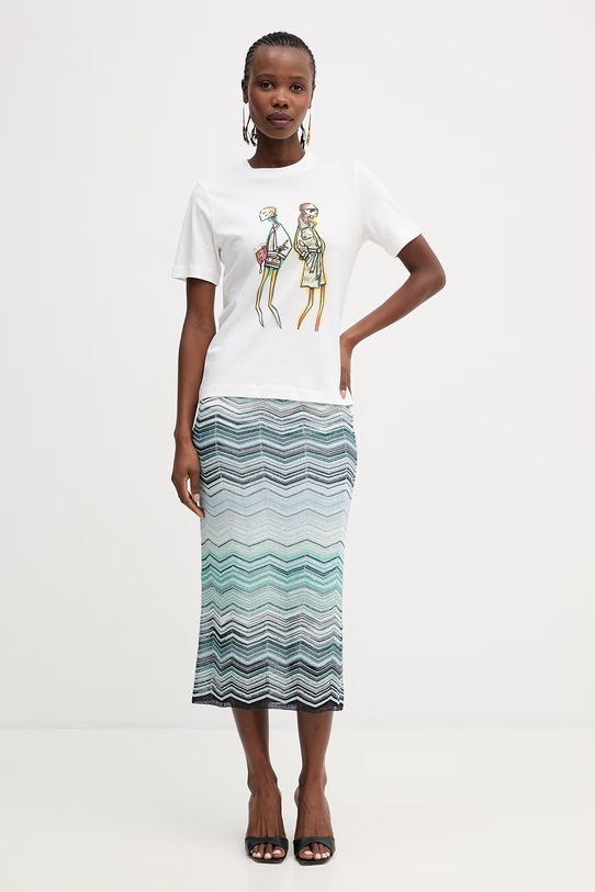 Missoni t-shirt bawełniany DS26SL04.BJ00QG biały SS26