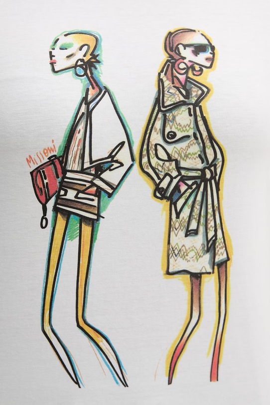 Missoni t-shirt bawełniany DS26SL04.BJ00QG biały