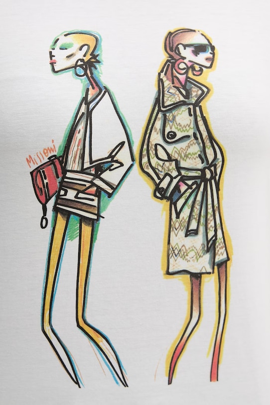 Missoni t-shirt bawełniany DS26SL04.BJ00QG biały