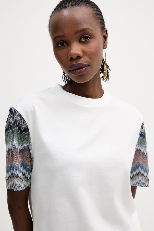 Missoni t-shirt bawełniany biały DS26SL05.BJ00QR