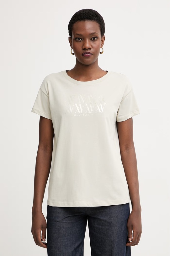Armani Exchange тениска дамска от памук бежов XW002290.AF17172