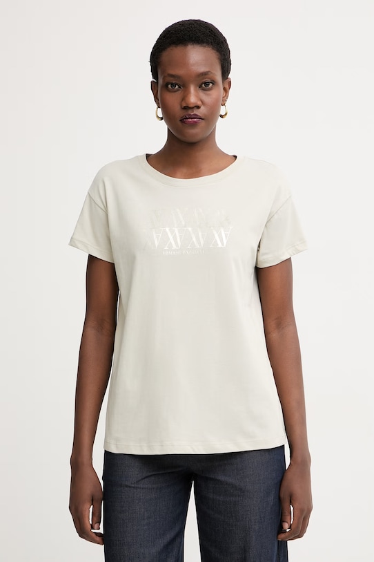 Armani Exchange тениска дамска от памук бежов XW002290.AF17172